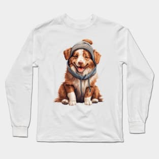 Winter Australian Shepherd Dog Long Sleeve T-Shirt